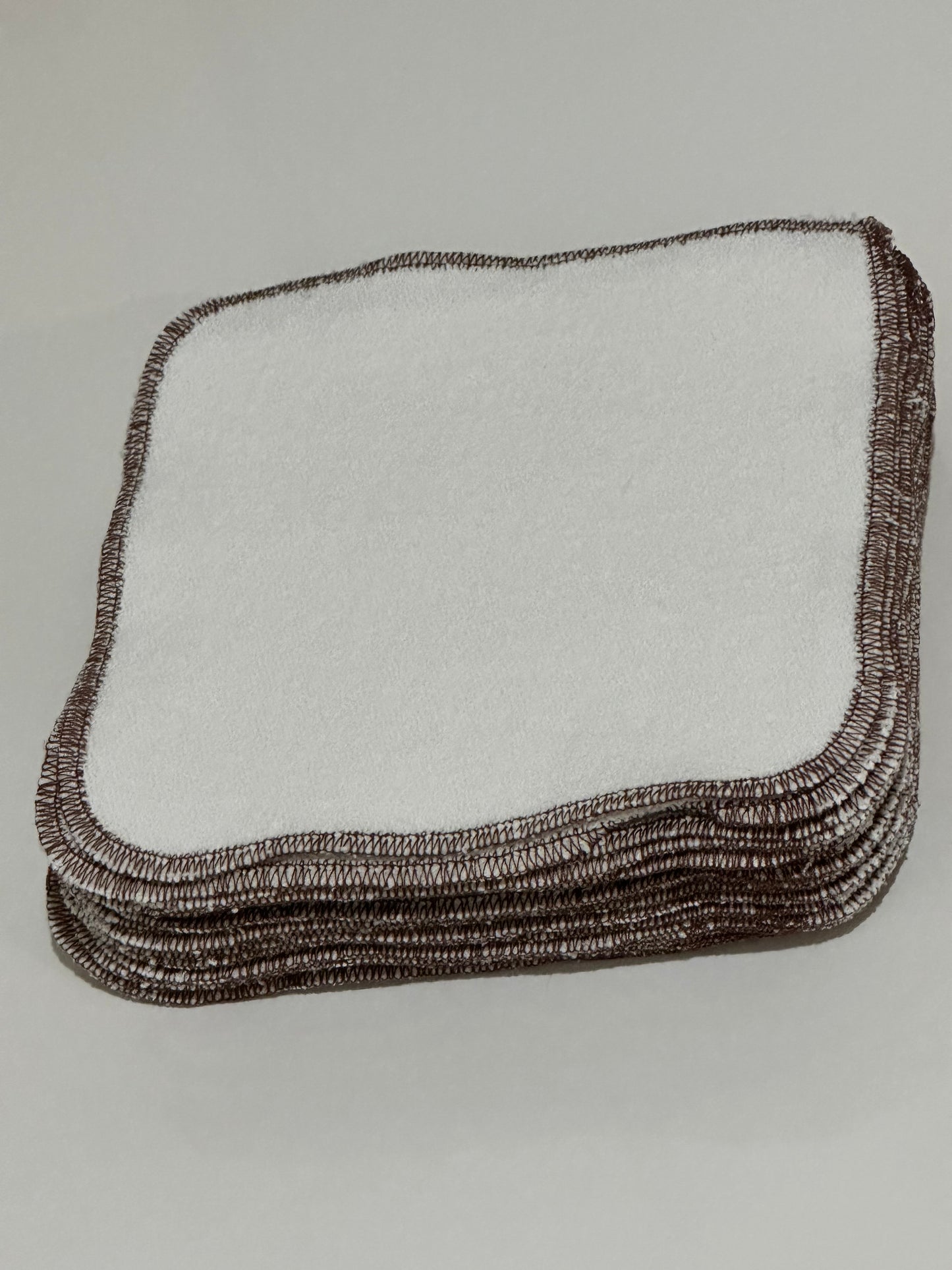 organic cotton/hemp french terry wash cloth. cocoa stitch.